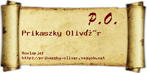 Prikaszky Olivér névjegykártya