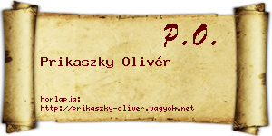 Prikaszky Olivér névjegykártya